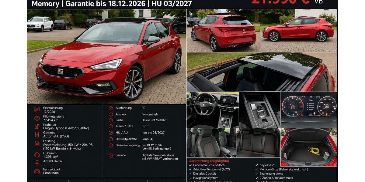 Seat Leon 77.500 km 20.990 &euro; Leverkusen 51377