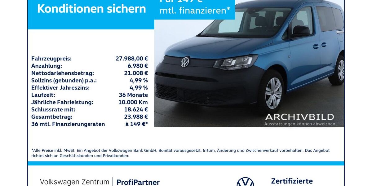 VW Caddy 15.674 km 27.988 &euro; Leverkusen 51379
