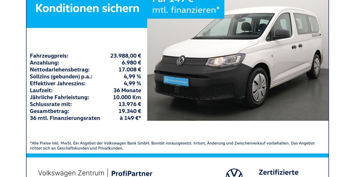 VW Caddy Maxi 59.633 km 23.988 &euro; Leverkusen 51379