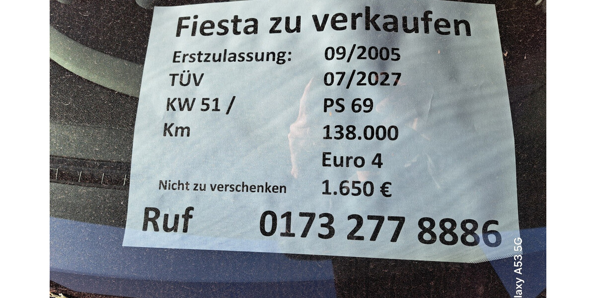 Ford Fiesta 138.000 km 1.650 &euro; Pulheim 50259