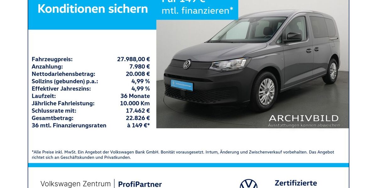 VW Caddy 15.155 km 27.988 &euro; Leverkusen 51379